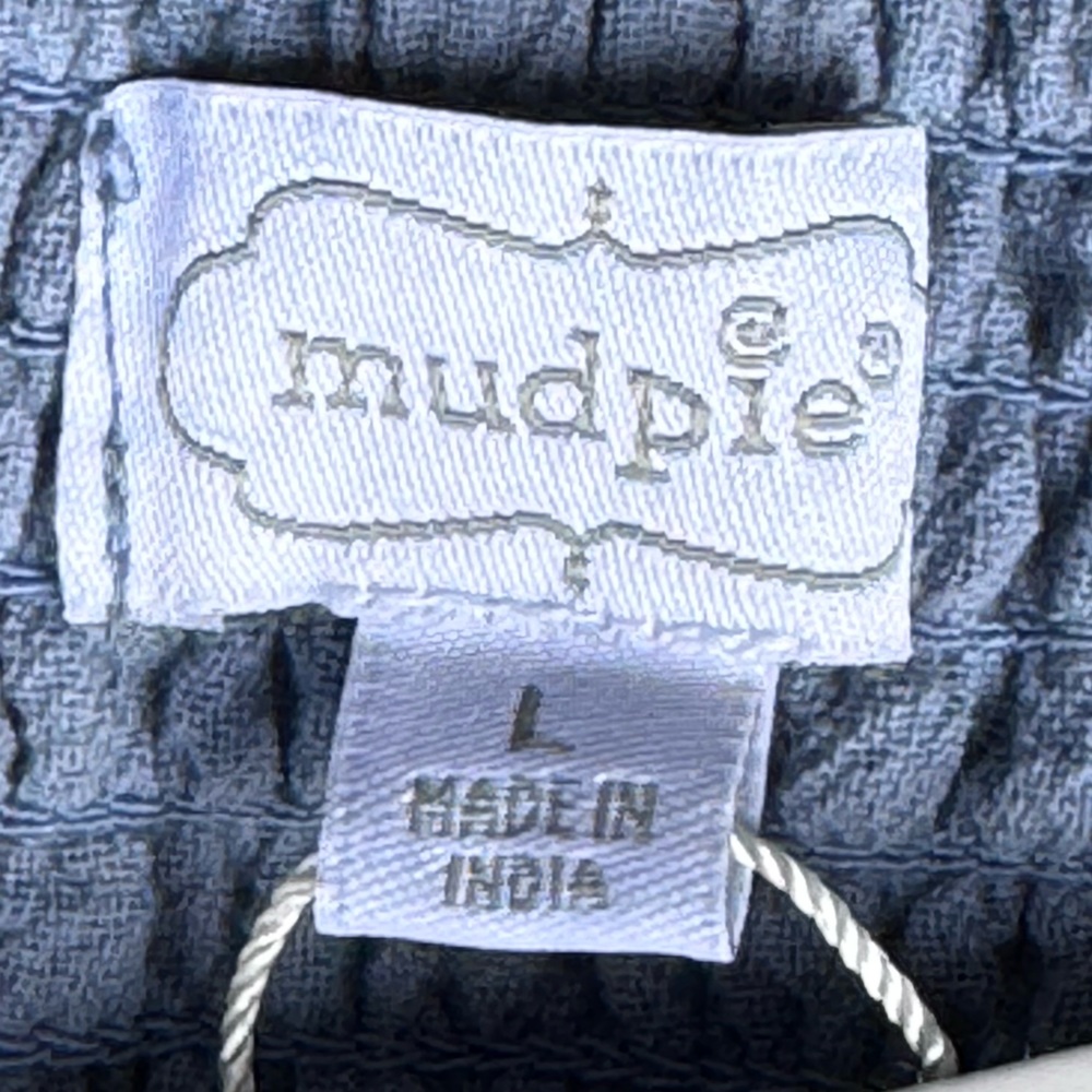 NWT Mud Pie Finnegan Ric Rac Dress in Stonewash Blue Sz L - Picture 13 of 16